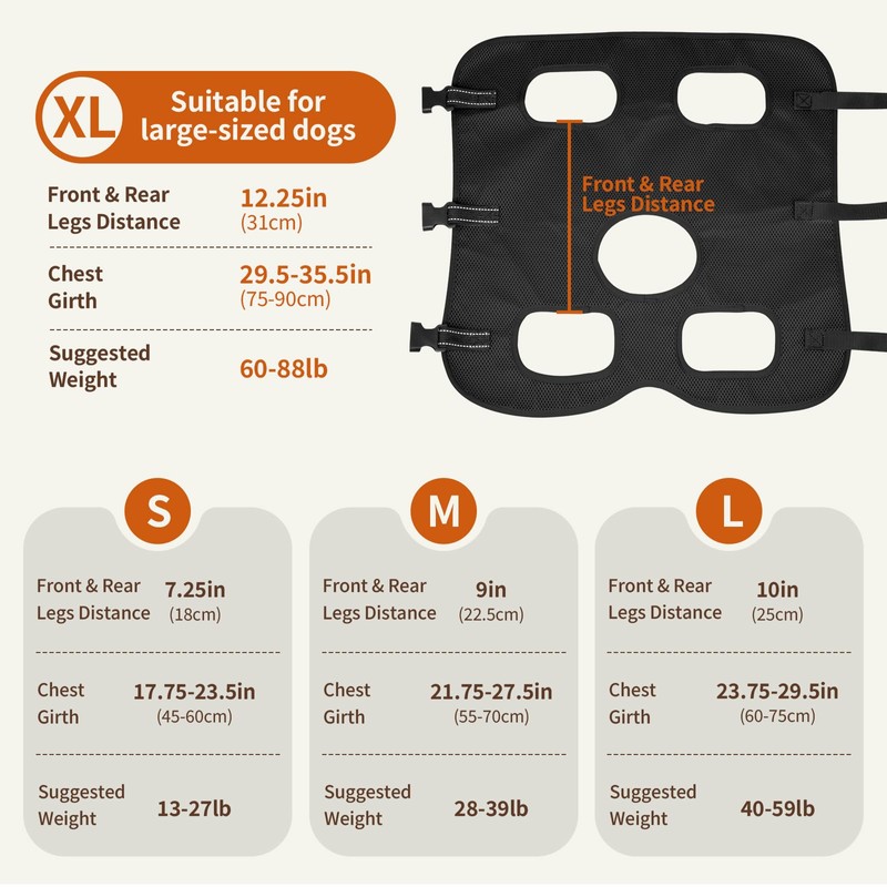Mayerzon Full Body Dog Lift Harness, Support Senior & Disabled