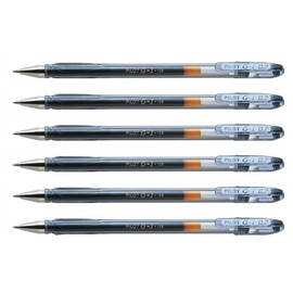 Pilot G1-07 Medium Point Gel Ink Ball Point Pens Pack of 6 Black