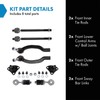 TRQ Front Steering & Suspension Kit Ball Joint Sway Bar