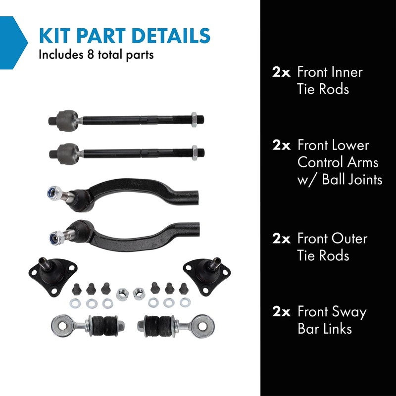 TRQ Front Steering & Suspension Kit Ball Joint Sway Bar