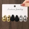 Set De 6 Aretes Pendientes Chunky Gota Europeos Combinados Multicolor