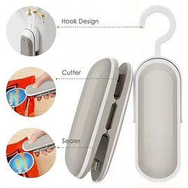 Quality You Like Mini Bag Sealer, Portable Heat Vacuum Sealers Plastic Sealer, 2 in 1 Heat Seal and Cutter Mini Food Sealer For Plastic Bags (Gray)