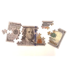 60-Piece Mini Jigsaw Puzzle 9x4 Inches 100 hundred Dollar Bill Copy Money Puzzle Educational Kids Money Puzzle Souvenir Birthday Gift Party Favor