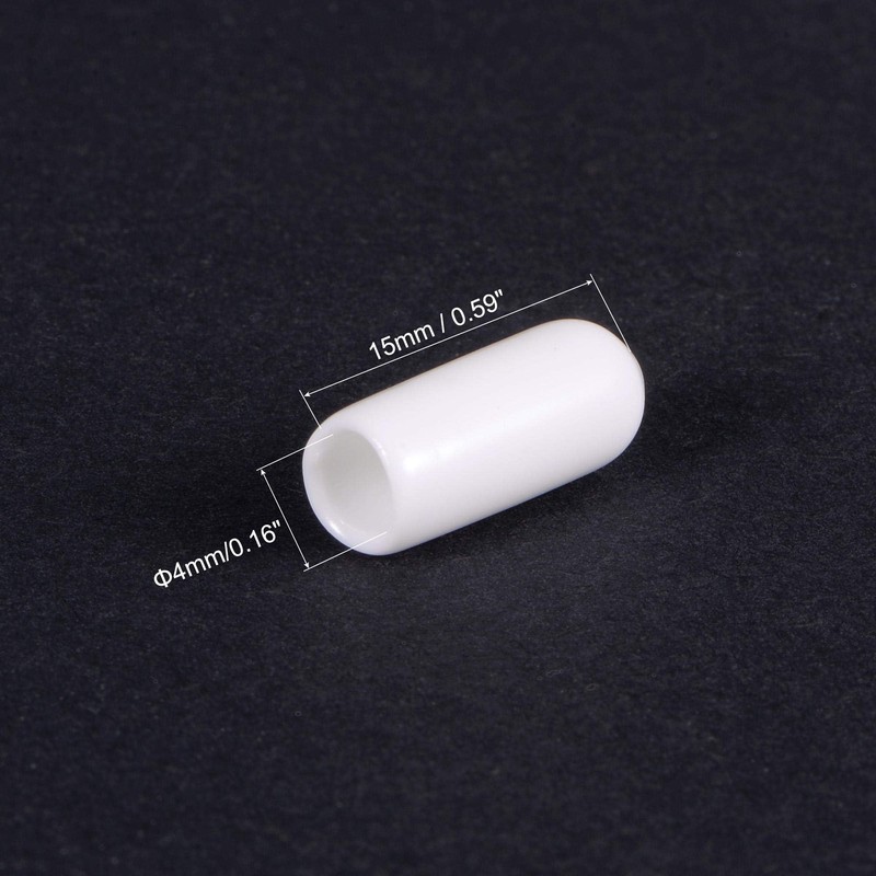 TA-VIGOR 200Pcs Rubber End Caps, 4mm ID Round Flexible Screw