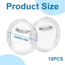 SGERUFZ 15 Pieces DIY Lapel Buttons Set, Buttons Make Yourself Without Button Machine, with Safety Pin, Button Lapel Pins for Children, Photo Clothing, Picture, Party, Name Tags