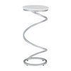 Powell Rian Spiral Drink Table with Silver White Marble D1323A20WSB
