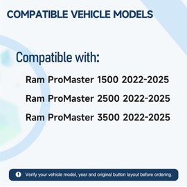 Smart Key Fob Remote for Ram ProMaster 1500,ProMaster 2500,ProMaster 3500 2022 2023 2024 2025 Car Keyless Entry M3N-40821302 7FF24LXHAB 433MHz 4A