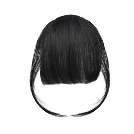 1 Piece Bangs Wig Air Feeling Bangs Extensions Natural Clip Wig Heat Resistant Fiber Extensions (Black)