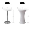 Viiamacki 24x43 Inch Round Spandex Cocktail Tablecloth, White Elastic Fitted