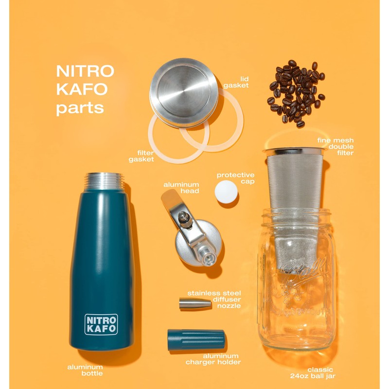 NITRO KAFO 1L Nitro Coffee Maker, Aluminum Nitro Cold Brew