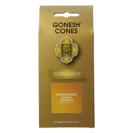 ga-nessyu (Gonesh) ekusutoraritti Incense Cones Sandalwood (白檀) 25 Pack (Incense)