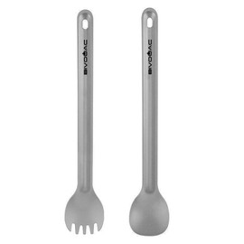 BIVOUAC Long Handle Stainless Steel 304 Spoon Spork Flatware Outdoor Camping Dinnerware Outdoor Camping Cutlery Set (LS2024001-2Pcs)