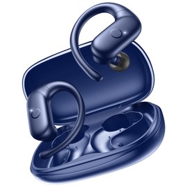 Renmou for Wireless Earbuds,Sport Bluetooth 5.4 Headphones,Over Ear Buds with Deep Bass Sound,60H Playtime Clear Calls Earphones Redesigned Comfort Fit with Earhooks for Running,Meeting,Workout-Blue