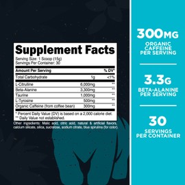 Primal Pre-Workout Tropical Rain Rocket Pop Flavored (30 Servings) - Gluten Free & Non-GMO