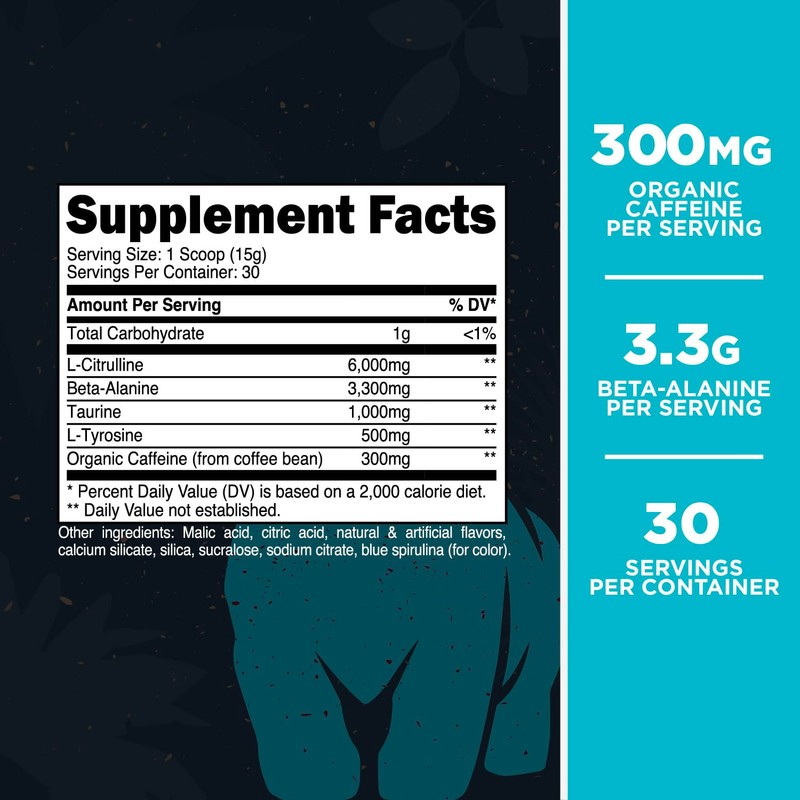 Primal Pre-Workout Tropical Rain Rocket Pop Flavored (30 Servings) -