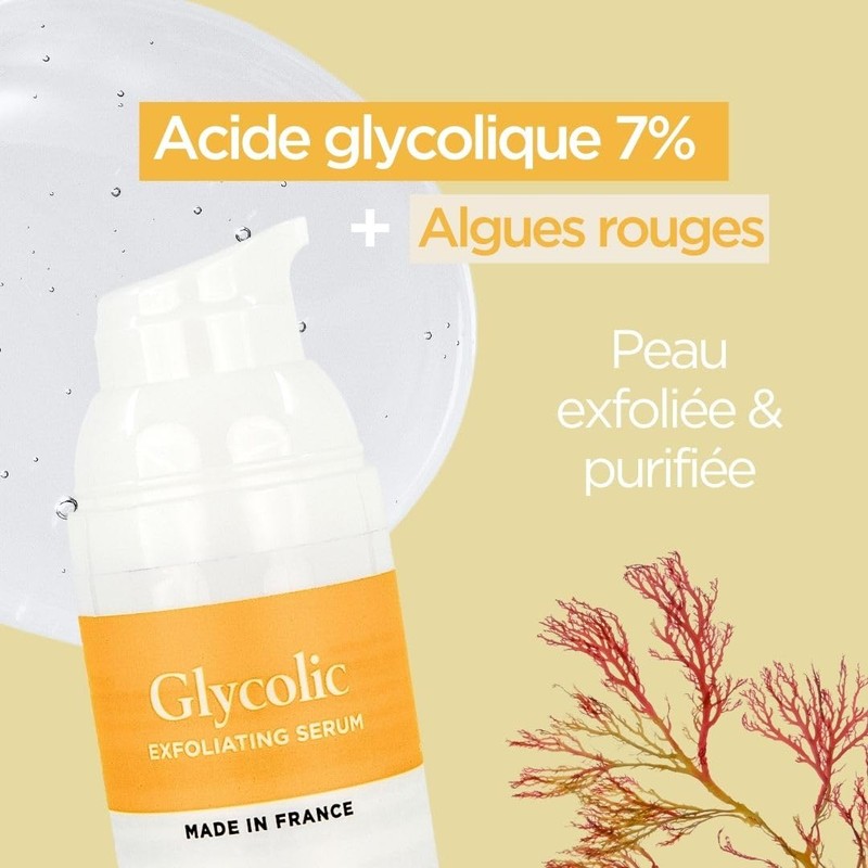 Glycolic Acid 7% Face Scrub AHA and Red Algae -