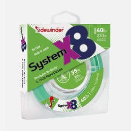 Sidewinder Braid System X8 PE Line and Fluorocarbon: 40lb - 0.28mm