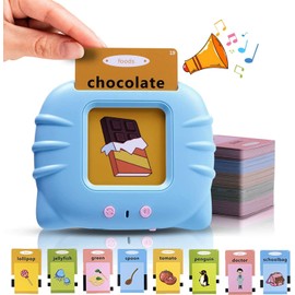 Talking Flash Cards for Children, 112 Cards and 224 Sight Words, Speech Therapy and Travel Toys for Kids, Autism Reading Machine, Preschool Educational Montessori Toys, Learning Animals Shape Color