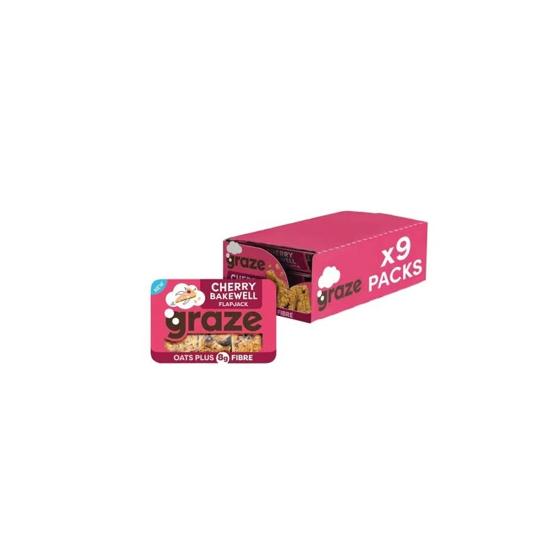Graze Cherry Bakewell Flapjack Punnet (Pack of 9)