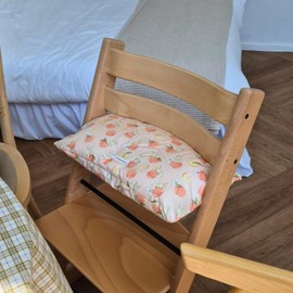 Gembebe Waterproof & Compatible Stokke Tripp Trapp Cushion Set for Newborn Baby - Easy to Clean - 100% Cotton Stokke High Chair Cushion (Sitting Cushion Only) (Peach Bunny (Sitting Cushion Only))