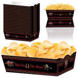 Ertyjikg 40 Pack Derby Decorations Run for The Roses Party Supplies Paper Food Trays Disposable Horse Racing Party Plates for Derby Day
