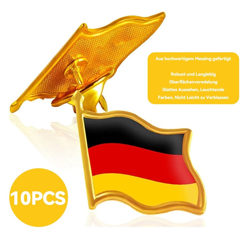 HAFRILY Pack of 10 Germany Flag Badges National Badge for