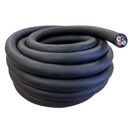 6 Gauge 4 Conductor 6/4 AWG Black SOOW Portable Power Cable Wire (20 Feet)