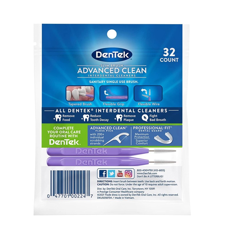 Dentek Dentek Slim Brush Cleaners, 32 Each (Pack of 4)