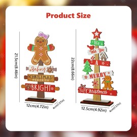 Christmas Table Decorations, Christmas Wooden Table Sign Xmas Tabletop Decorations Christmas Table Ornament Christmas Centerpiece Tabletop Signs for Xmas Party Supplies Home Room Decor Y4JBRBJ