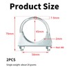 2 Pcs 45mm(1-3/4") Exhaust Clamp, Muffler U-Bolt Clamps, Special Clamp