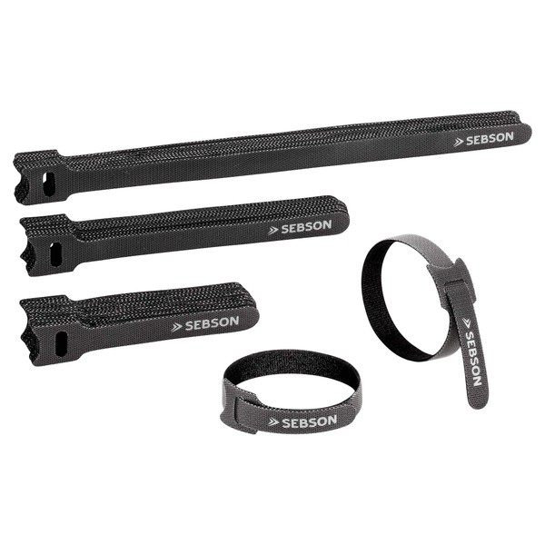 SEBSON Velcro Cable Ties Resealable Set of 50 - 12