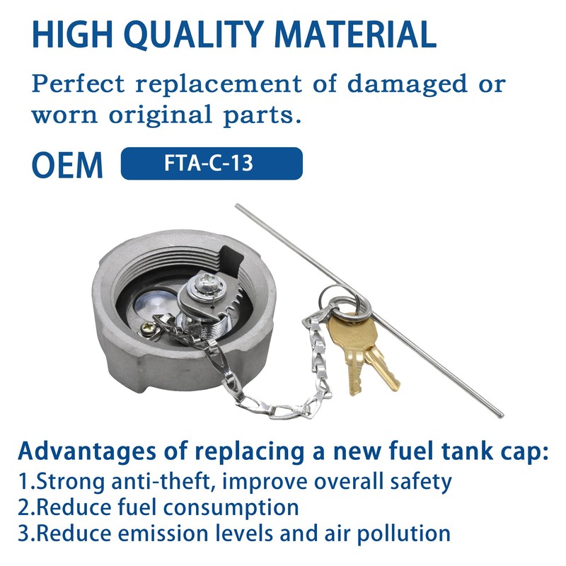 FIQAPJ 2 3/8" Locking Diesel Fuel Cap Compatible with 2002