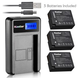 Kastar DMW-BLC12 Battery & LCD Charger for Leica BP-DC12, V-Lux 4, Leica Q (Typ 116)