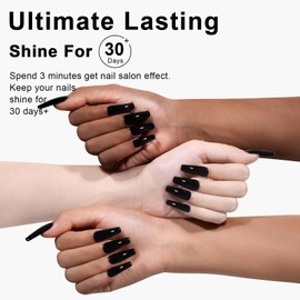 L'UGX Gel Nail Polish Black Christmas Gel Polish 15ML Soak Off UV Gel Colors for Nails Art DIY Manicure & Pedicure at Home Salon Holiday Gifts for Women LGS-702