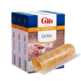 Comlinks LLC Gits Instant Mix Box - 600gm (Pack of 3 x 200gm) | Ready to Cook Indian Breakfast/Lunch/Dinner/Snack Meal | No Artificial Colors,Flavors,Preservatives,100 percent Vegetarian,Easy Recipe (Dosa)