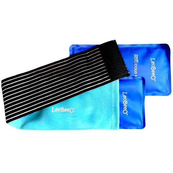 LeoBeeo Hot Cold Gel Pack-Ice Pad Reusable Hot and Cold Therapy Gel Wrap Support Injury Recovery, Alleviate Joint and Muscle Pain â€“Rotator Cuff, Knees, Back, Ankles, Knee and More. Microwavable.
