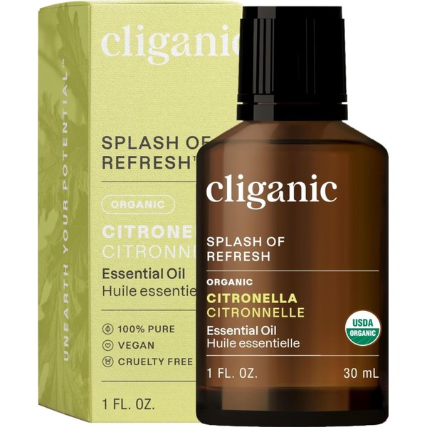 Cliganic Organic Citronella Essential Oil - 100% Pure Natural for