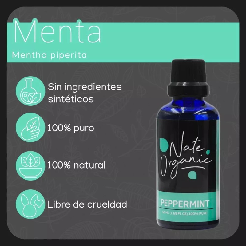 Nate Organic 2 X 1 Aceite Esencial De Menta Piperita
