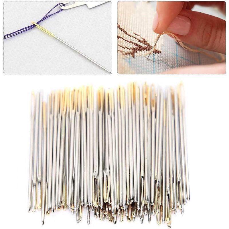 Agujas de Coser a Mano de Ojo Grande Pssopp 100