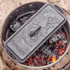 Petromax Loaf Pan with Lid, Large Cast Iron Bakeware Pan with Handles for Campfire or Home Kitchen, Pre-Seasoned, Can Also Use Lid for Cooking, 2.5 Quart