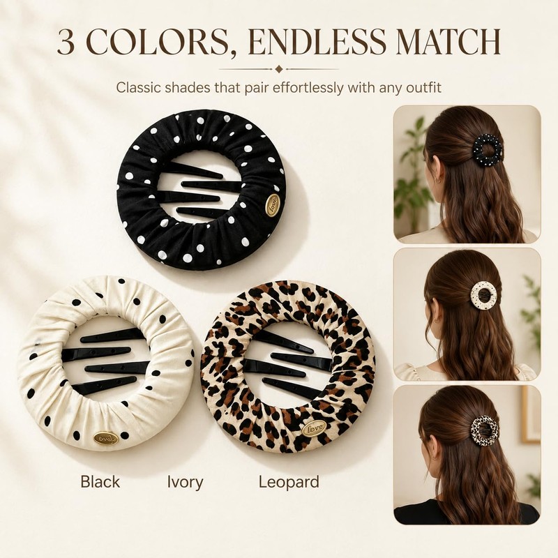 3 Pcs Soft Flexible Hair Clips for Women, Cozy Squishy