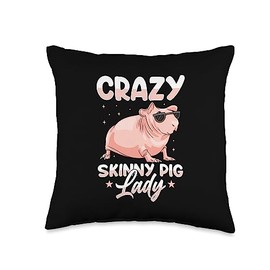 Hairless Guinea Pig Skinny Pig Owner Cavy Rodent Pet Throw Pillow