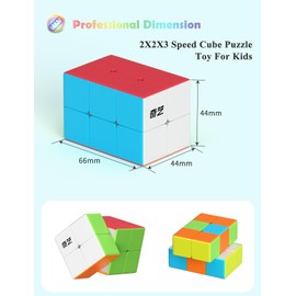 Roxenda Speed Cube,Irregular Magic Fast Cube for Kids, Smooth Sequential Puzzle Cube Toys for Cubing Fun for Kids as Gifts (2x2x3 Cube)