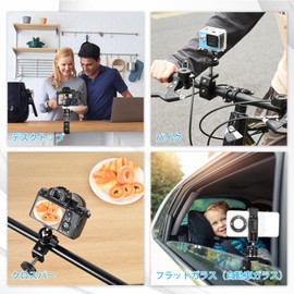 UTEBIT Camera Clamp, Cloud Head Clamp, Small, 1/4 Screw, Load Capacity 4.4 lbs (2 kg), Camera Stand, Clamp Made of Reinforced Aluminum, Tripod, Ball Head, Shoe Included, Camera Mount, Mount on Holder