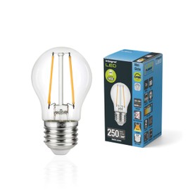 Integral LED E27 Omni-Filament Drop Warm 2700K, 250LM, 2W (Equivalent to 25W) Non-Dimmable Lamp - 4 Pack - Energy Efficient. For Bedroom, Hallway, Living Room & More