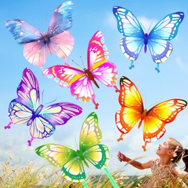 Leitee 6 Pack Large Kite for Kids and Adults Butterfly Kite for Kids Age 4-8-12 Dragonfly Owl Parrot Eagle Goldfish Kids Kite Easy to Fly for Kites Game Beach Outdoor Activities Gifts (Stylish Style)