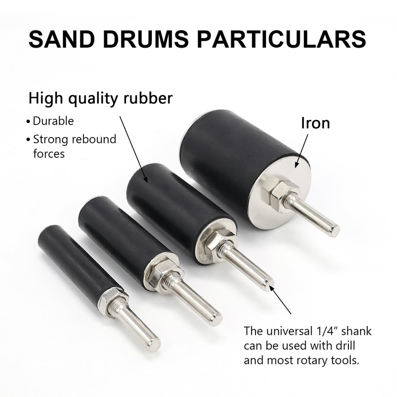 scottchen PRO 2”Long Sanding Drums and Sleeves Set with 1/4”shank