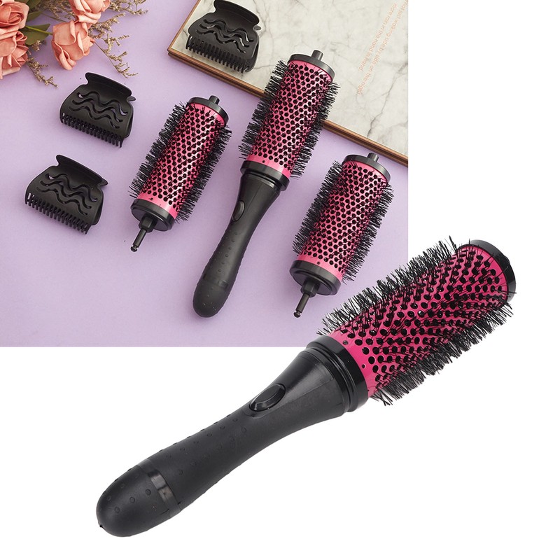 6 Pcs Round Hair Brush Set Detachable Ergonomic Handle Soft