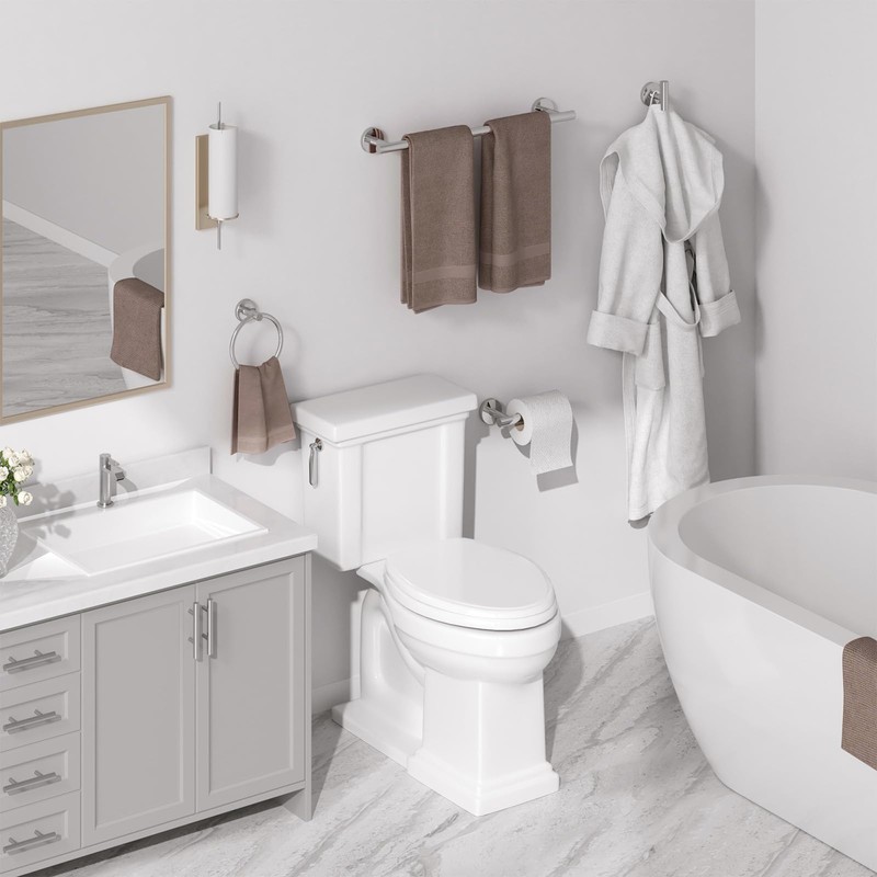 USHOWER Polished Chrome Bathroom Accessories Set, 24-Inch Towel Bar Set