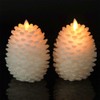 Wondise Pine Cone Flameless Flickering Candles with Remote and Timer,